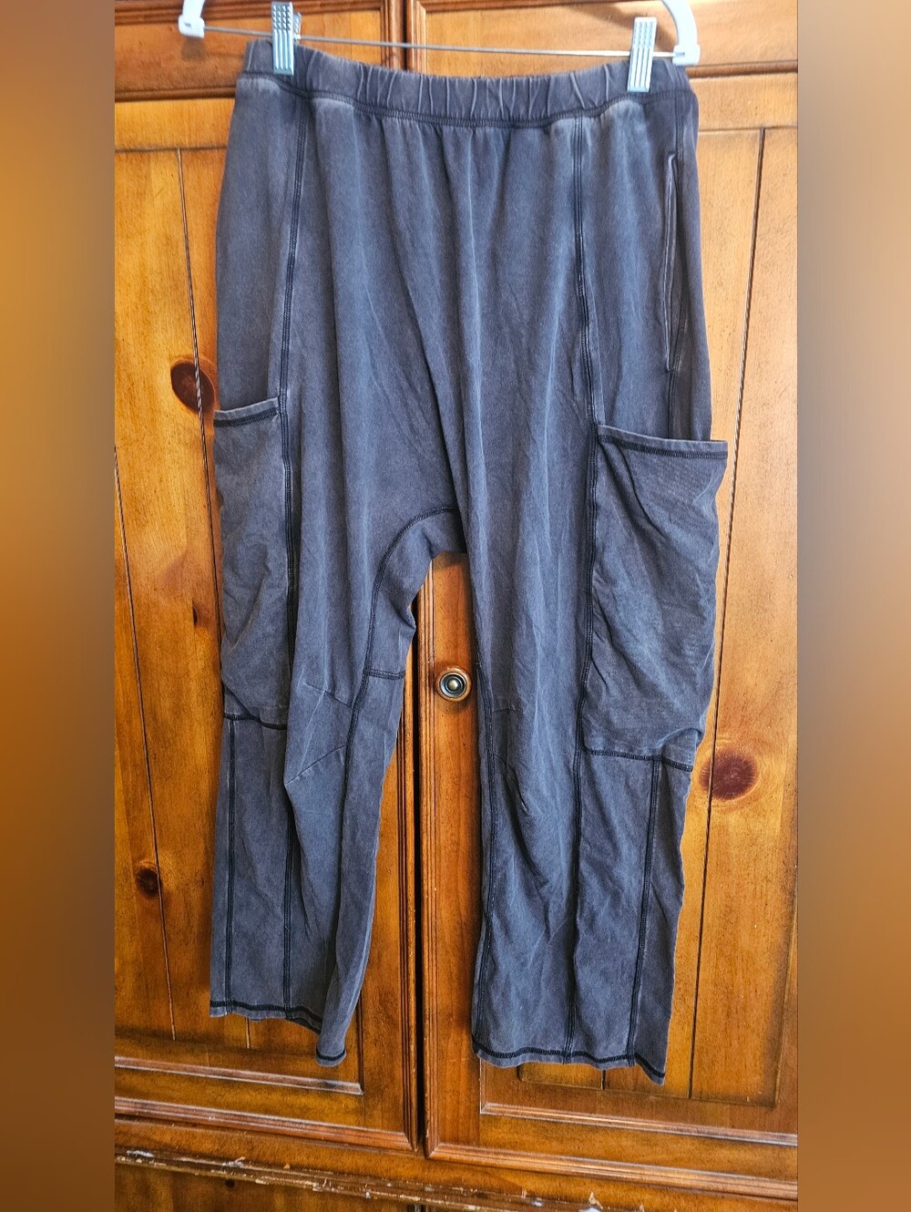 FP Movement Hot Shot Pants Charcoal Grey Drop Crotch Cargo Large L